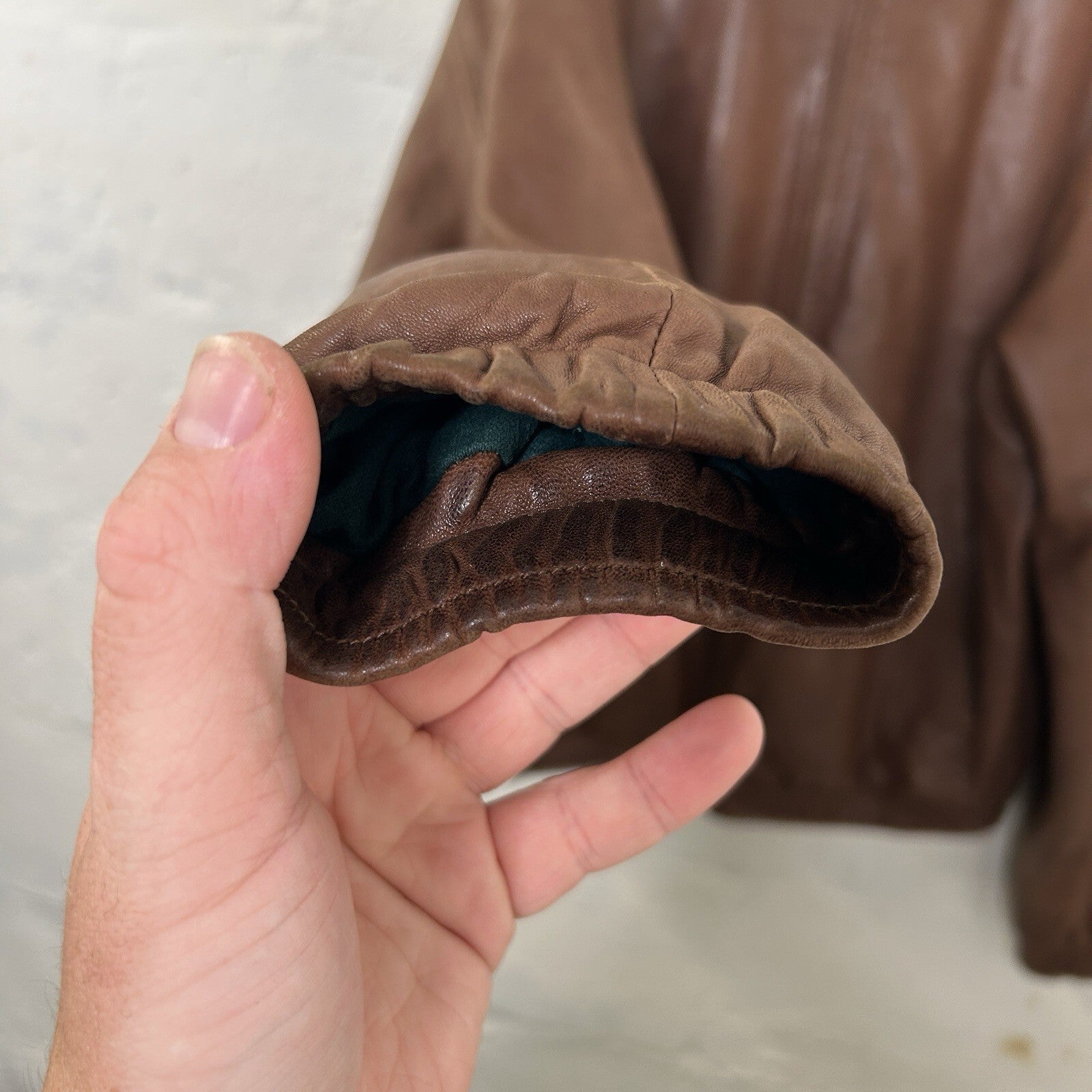 Vintage Polo Ralph Lauren Fleece Leather Harrington Jacket “Brown” Men’s X-Large