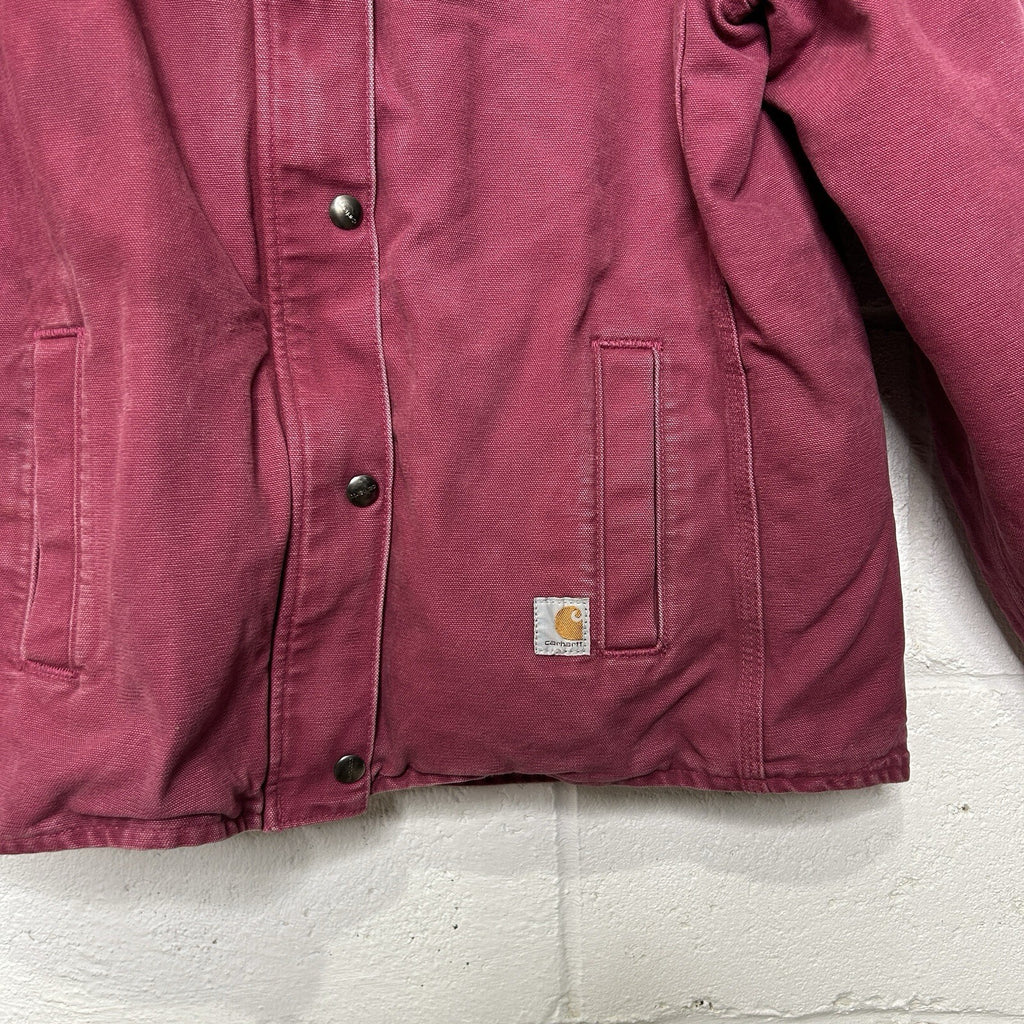 Y2K Carhartt Sherpa-Lined Sandstone Berkley Jacket “Merlot” 100657-648 Women’s M