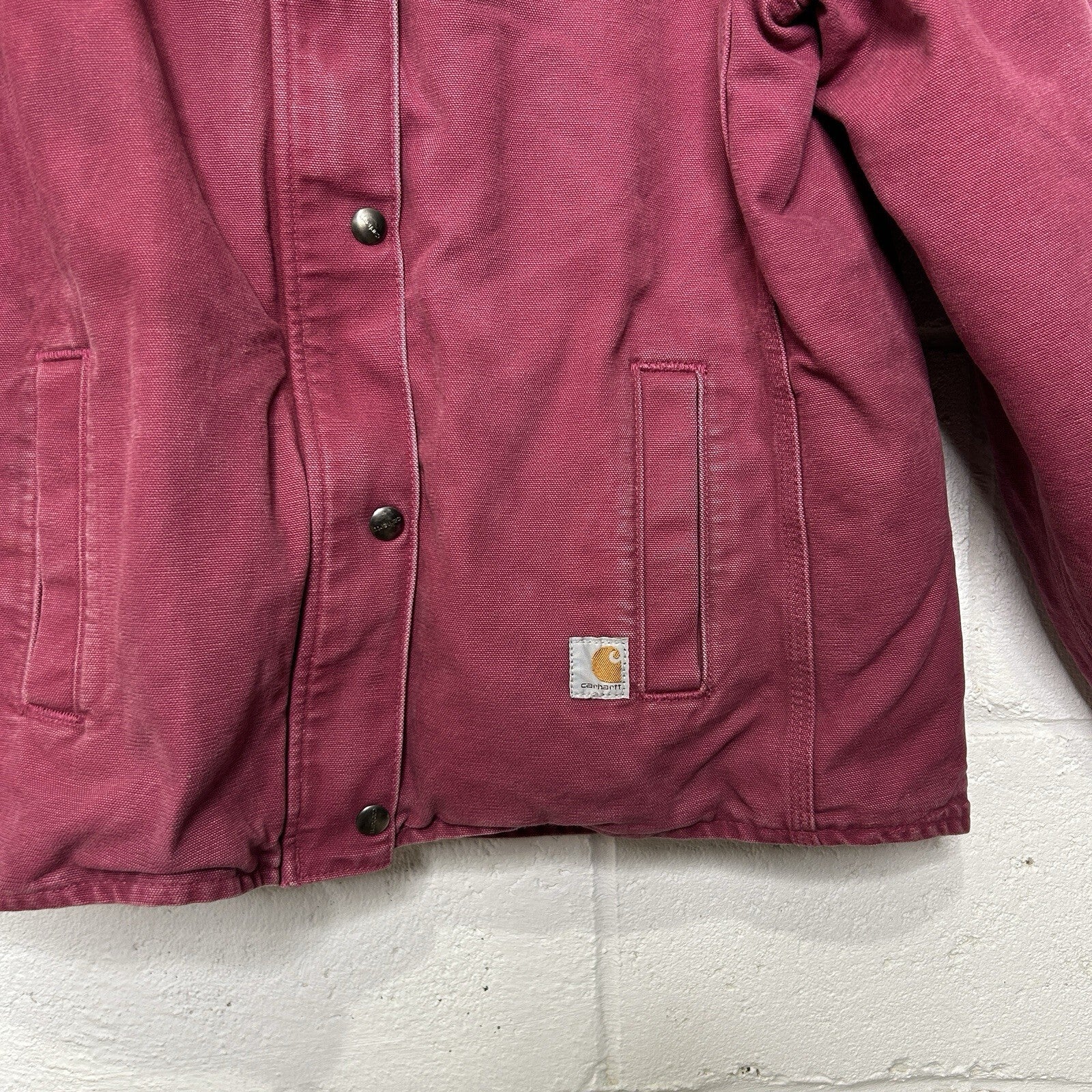 Y2K Carhartt Sherpa-Lined Sandstone Berkley Jacket “Merlot” 100657-648 Women’s M