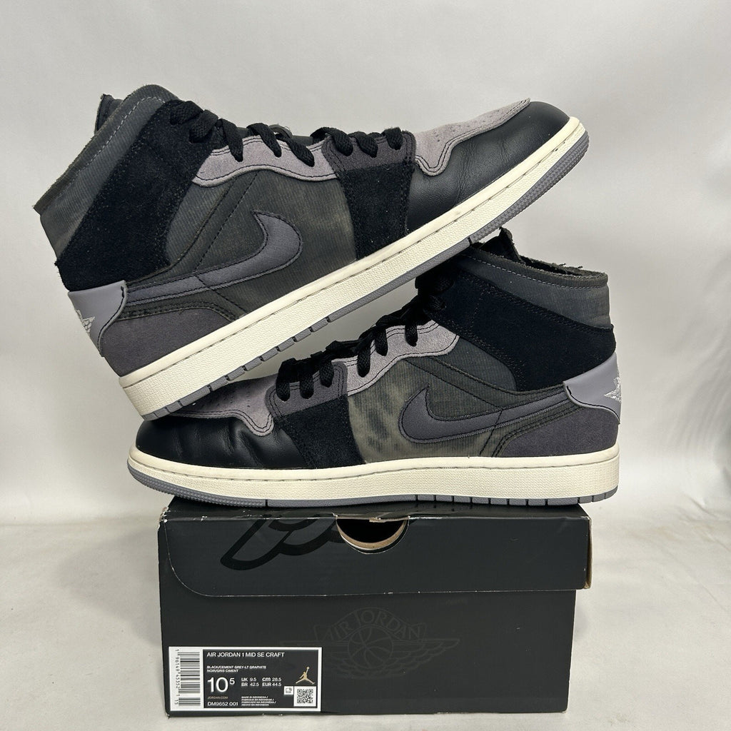Nike Air Jordan 1 Mid Craft Inside Out “Black Cement Grey”