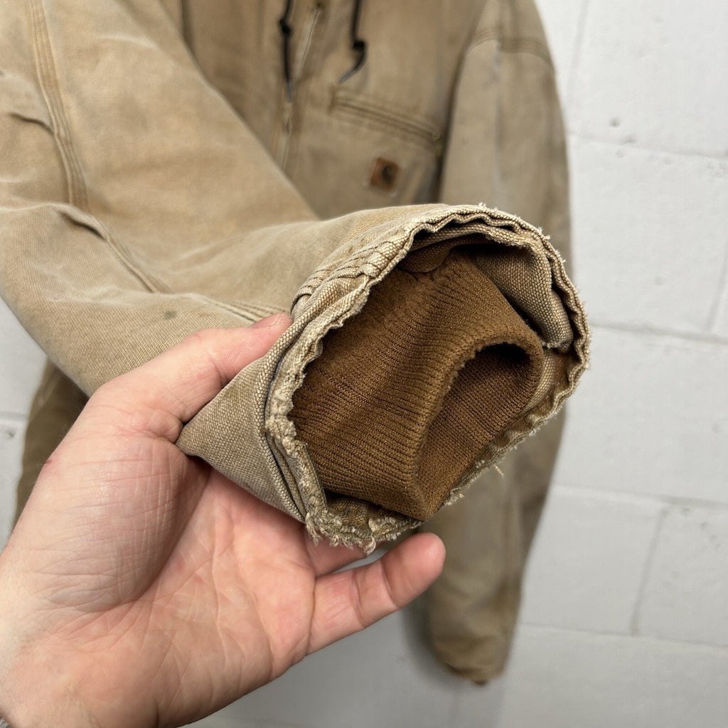 Y2K Carhartt Sherpa-Lined Hooded Detroit Jacket “Brown” J141 BRN Men’s X-Large