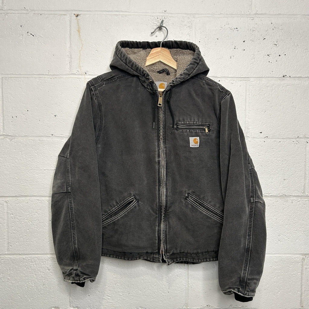 Y2K Carhartt Sherpa-Lined Hooded Detroit Jacket “Black” WJ141 BLK Women’s Medium
