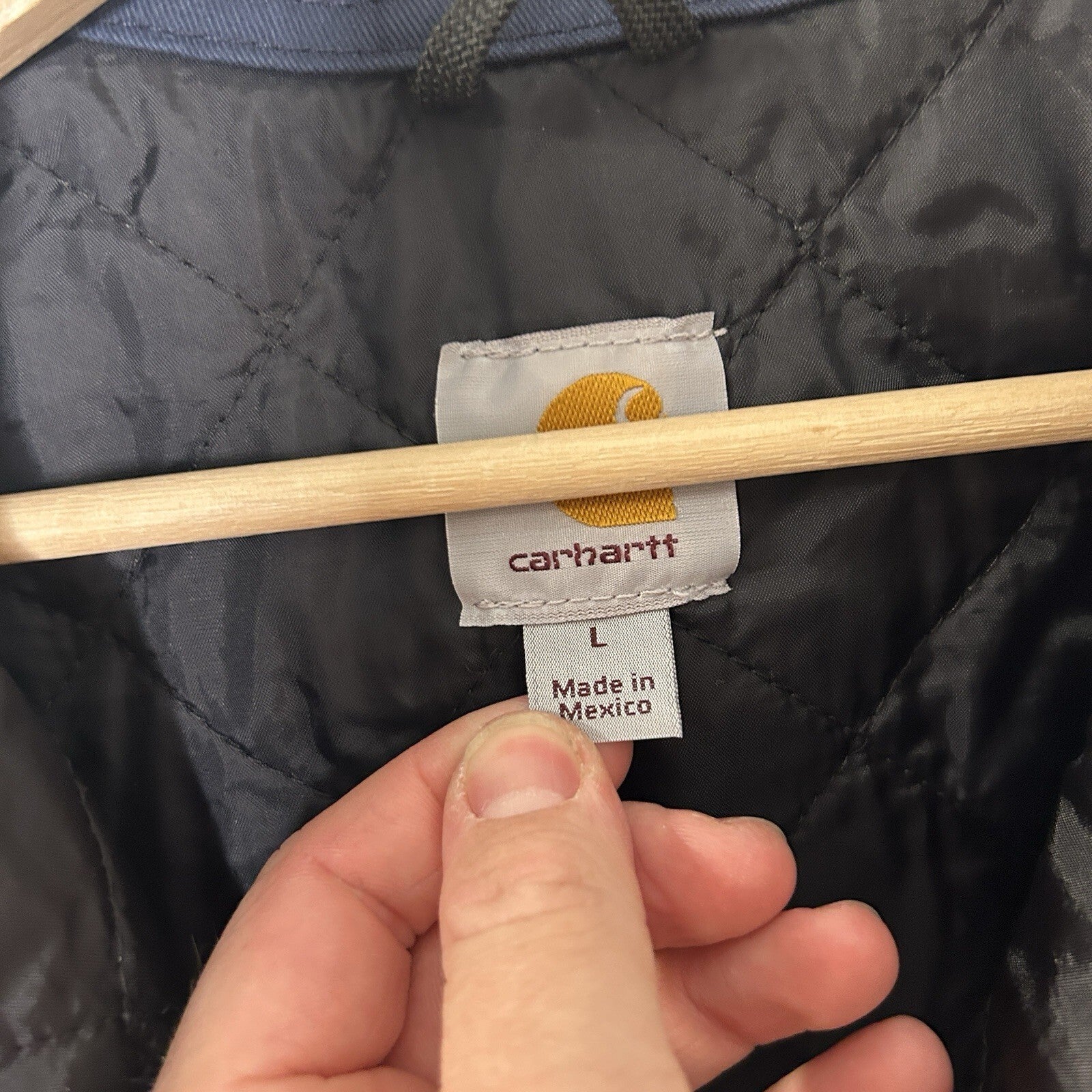 Y2K Carhartt Twill Quilt-Lined Detroit Jacket “Navy Blue” J293 NVY Men’s Large