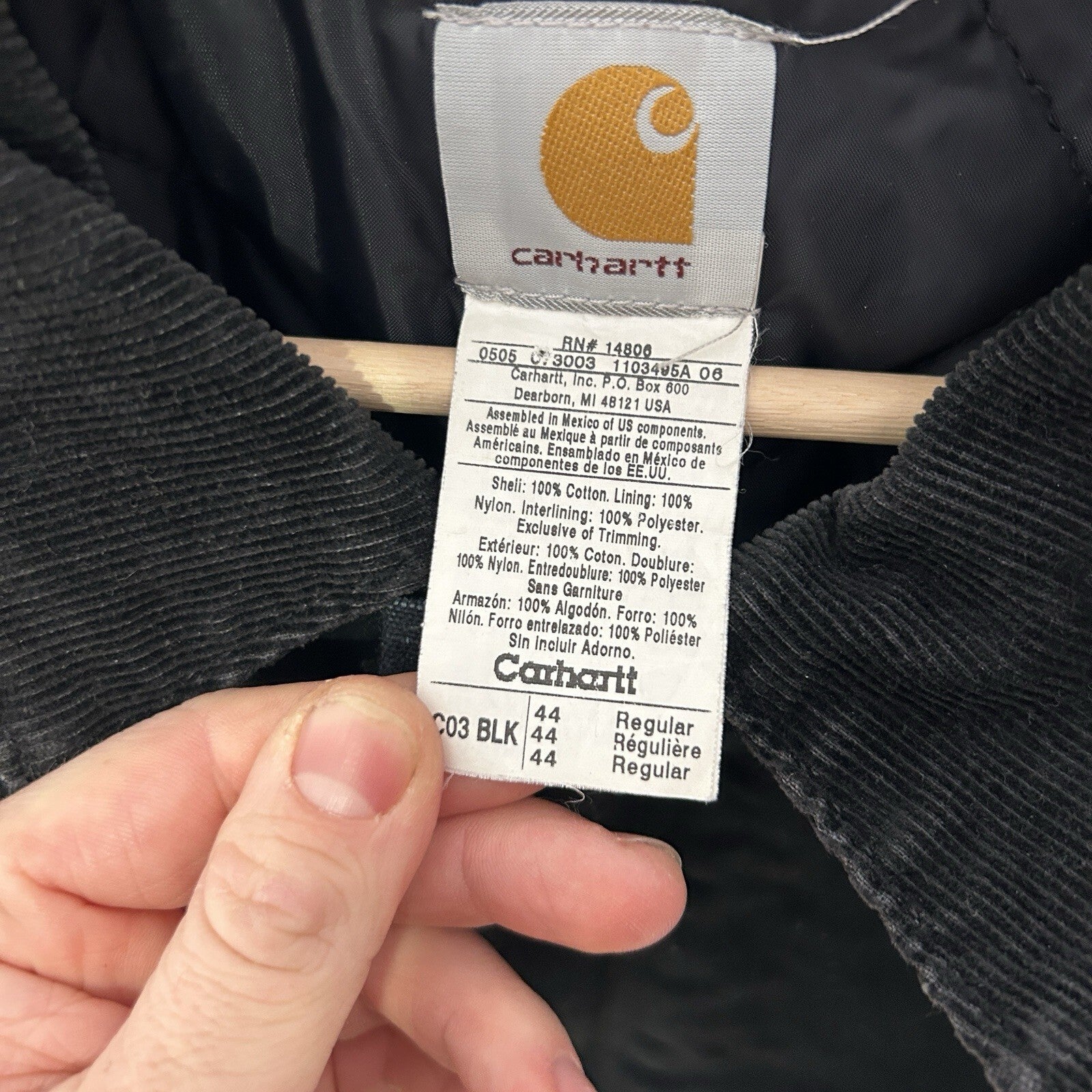 Vintage Carhartt Quilted Artic Jacket “Black” C03 BLK Men’s 44/XL