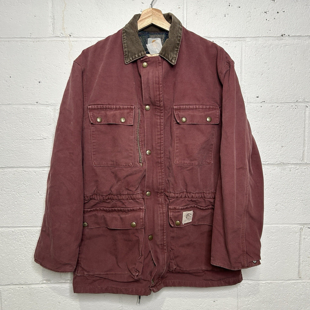 Vintage Carhartt Blanket-Lined Washed-Duck Trail Parka Jacket “Redwood” PB1136