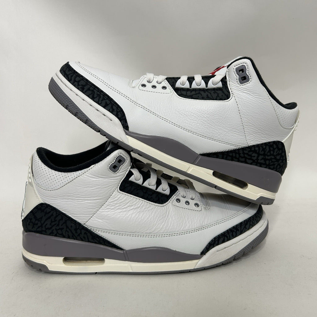 Nike Air Jordan 3 Retro “Cement Grey White Fire Red” CT8532-106 Men’s 11 Worn