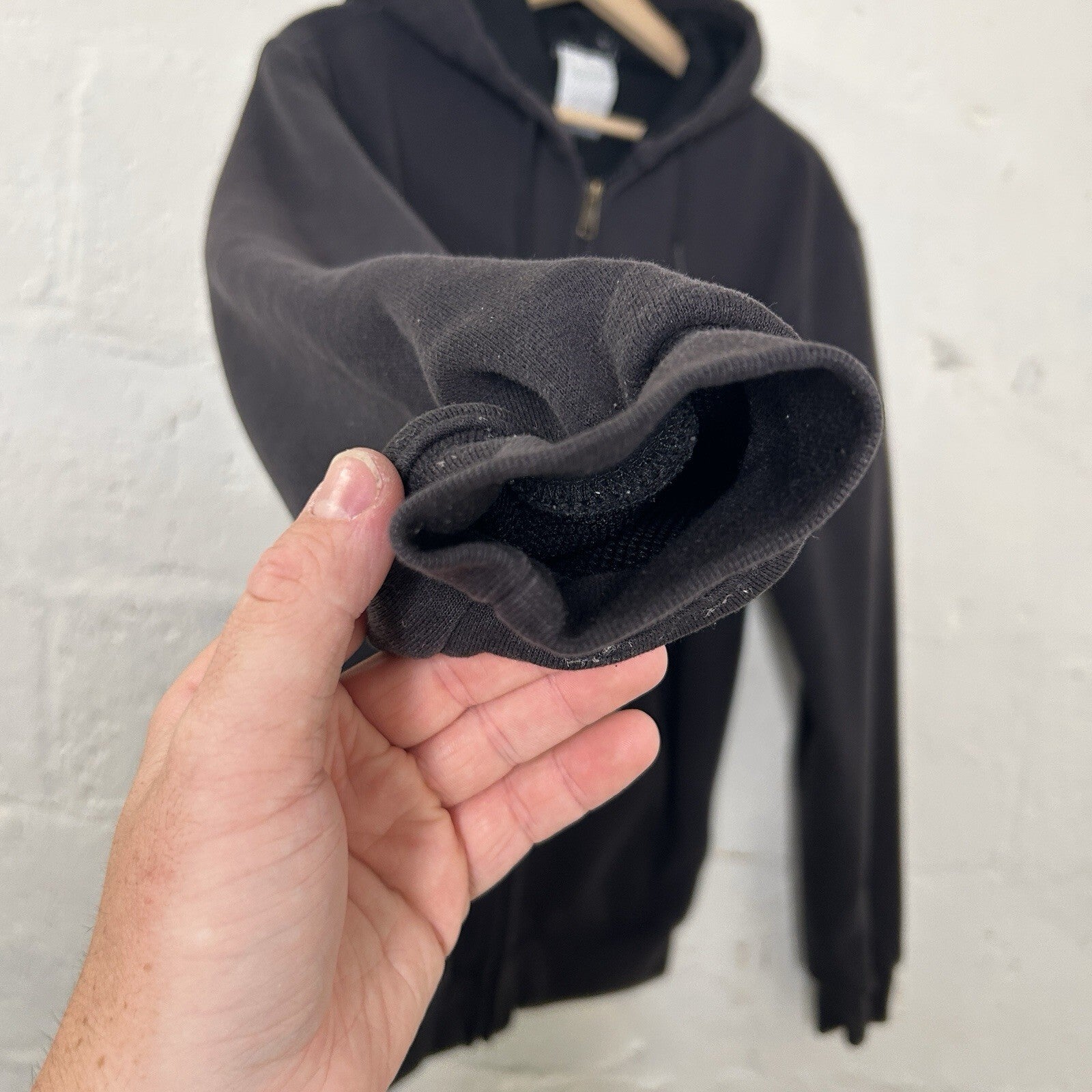 Vintage Carhartt Thermal-Lined Zip Hoodie “Black” Men’s Medium