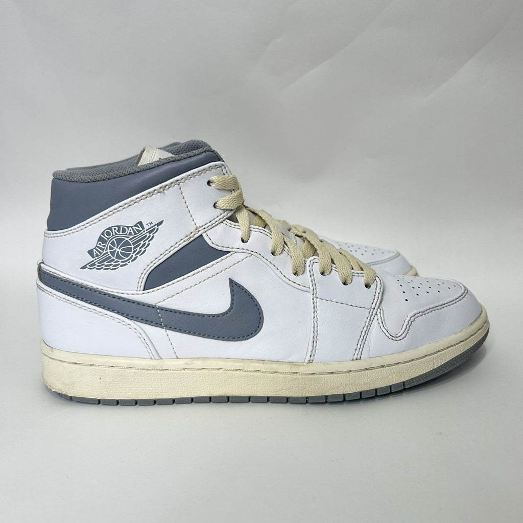 Nike Air Jordan 1 Mid Retro “Neutral Grey White” 554724-135 Men’s 9.5 Worn