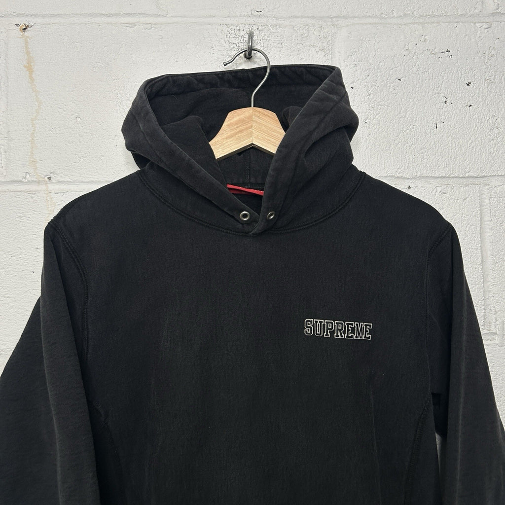 Supreme Black Embroidered Pullover Striped Hoodie “Black” Men’s Medium