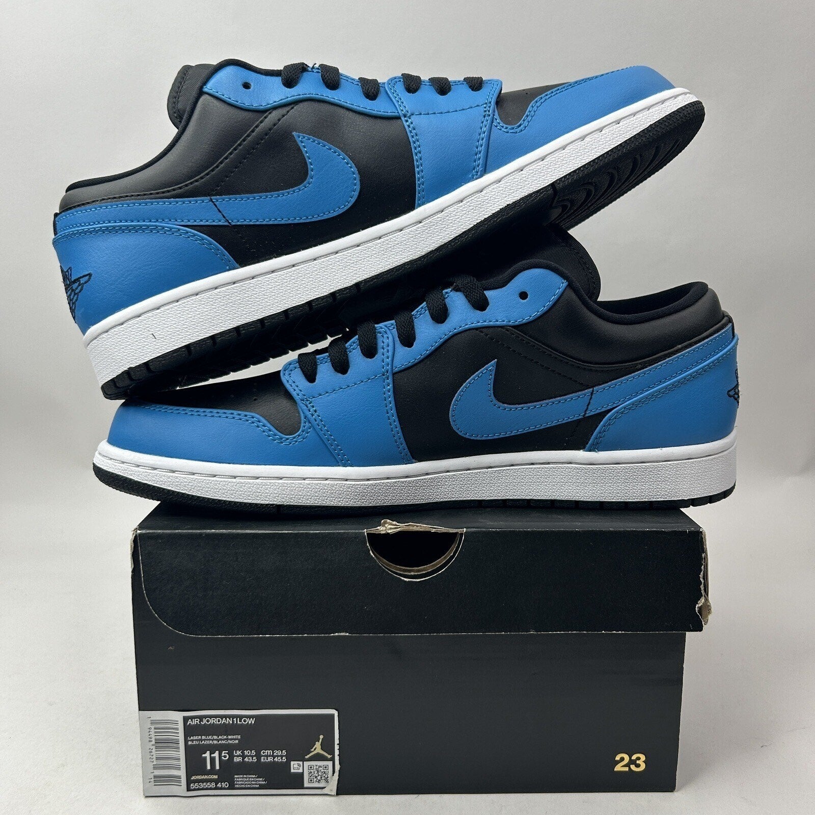 Nike Air Jordan 1 Low Retro “Laser Blue Black” 553558-410 Men’s 11.5 New