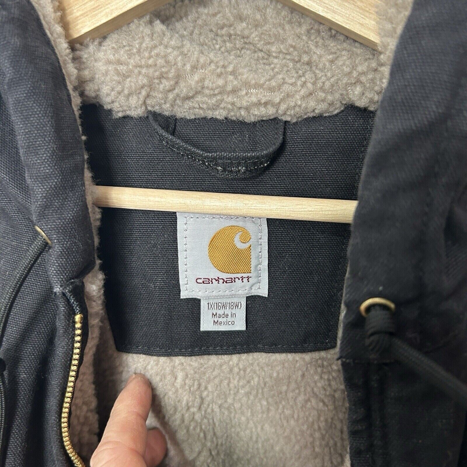 Carhartt Sherpa-Lined Hooded Detroit Jacket “Black”