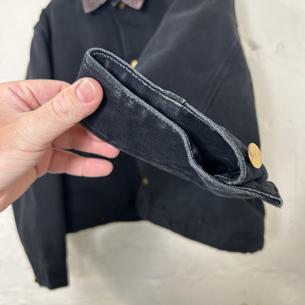 Vintage Cropped Carhartt Blanket-Lined Chore Coat “Black” C01 BLK Men’s 2XL