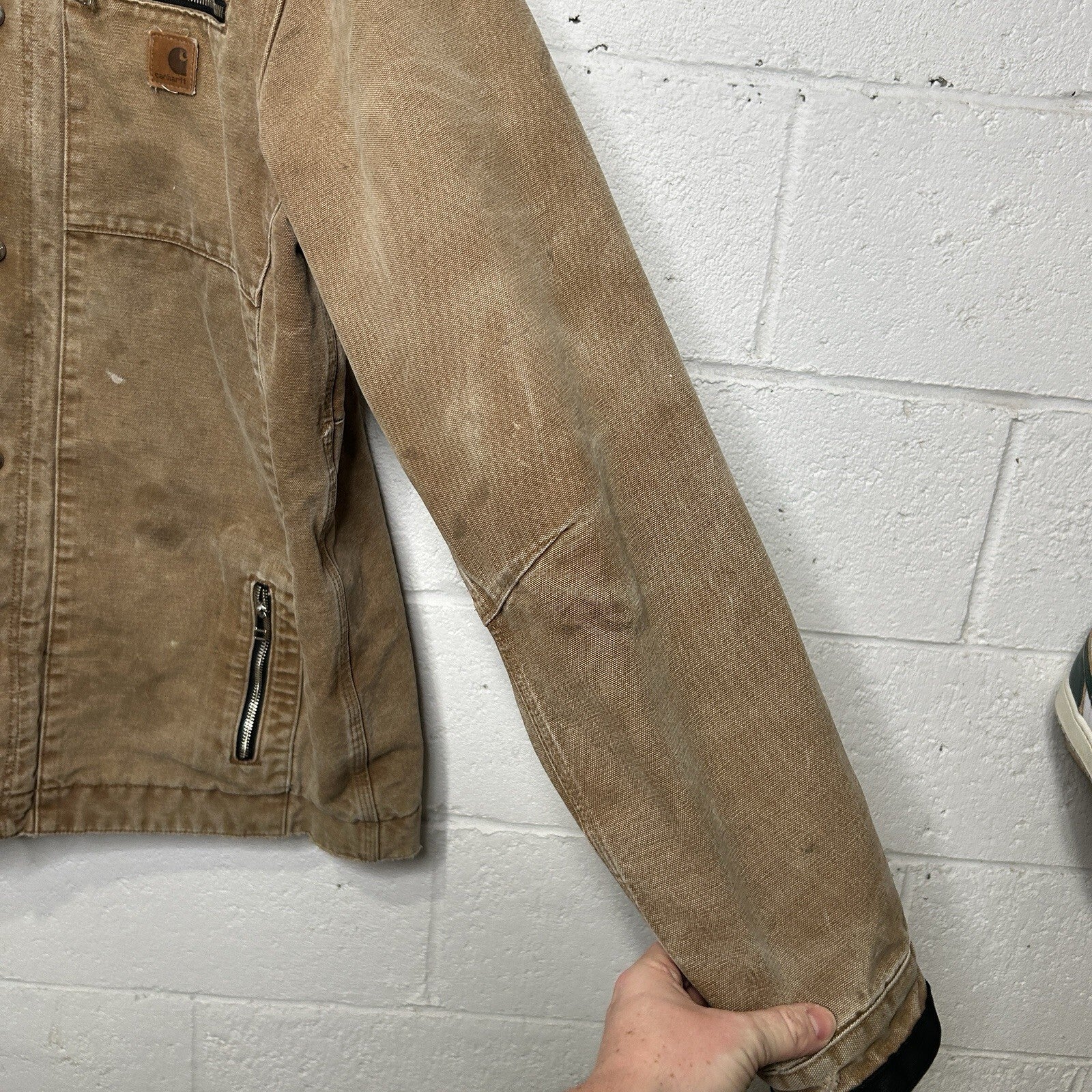 Y2K Carhartt Sandstone Multi-Pocket Jacket “Brown” J285 BRN Men’s Large