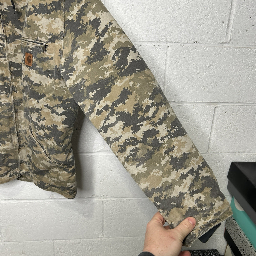 Carhartt Sherpa-Lined Hooded Detroit Jacket “Digital Camo” 101822-910 Men’s Med