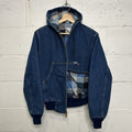VTG Carhartt Flannel-Lined Hooded Active Jacket “Blue Denim” JF848 Men’s Small