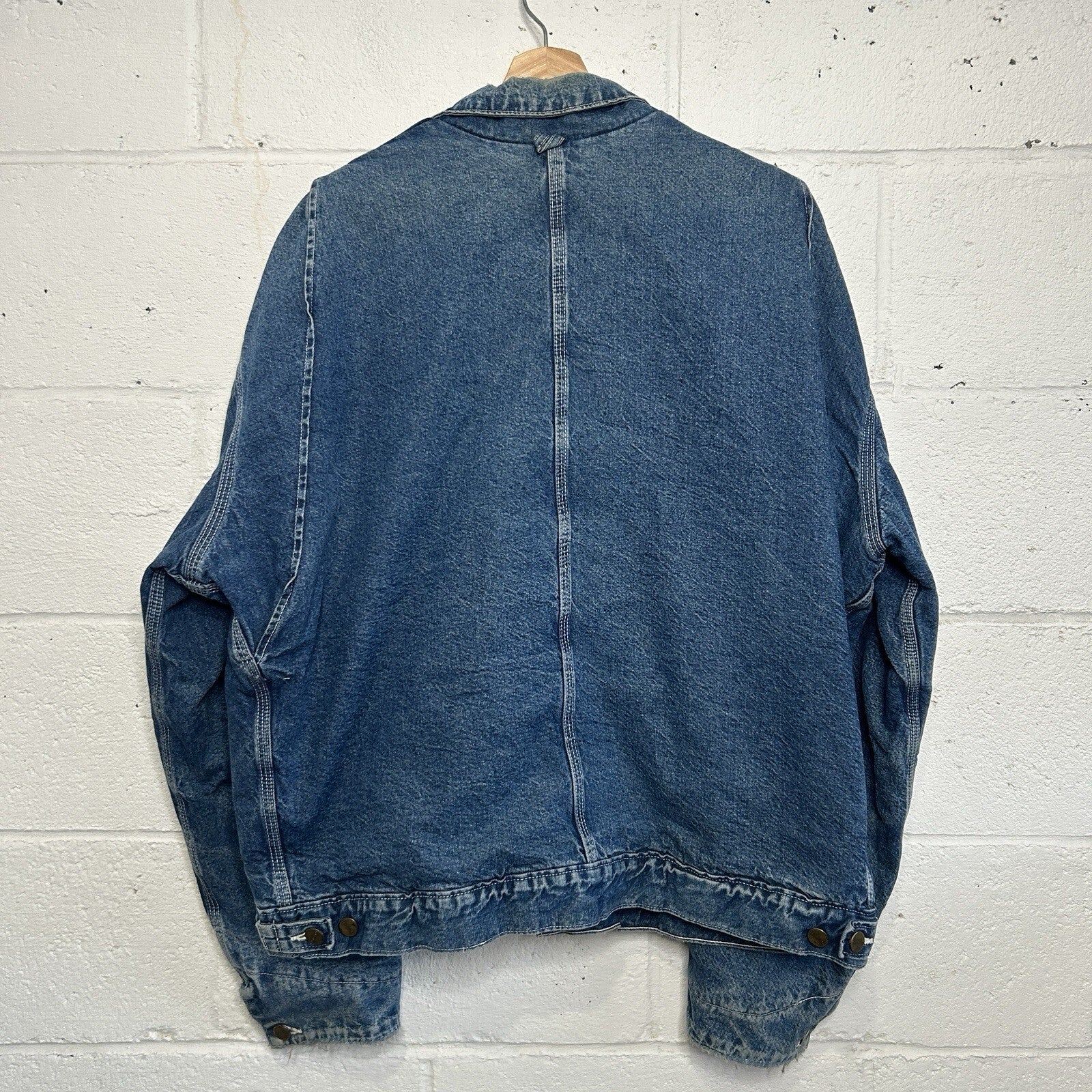 Vintage Carhartt Aztec Pile-Lined Denim Chore Jacket “Darkstone” JP1088 Men’s XL