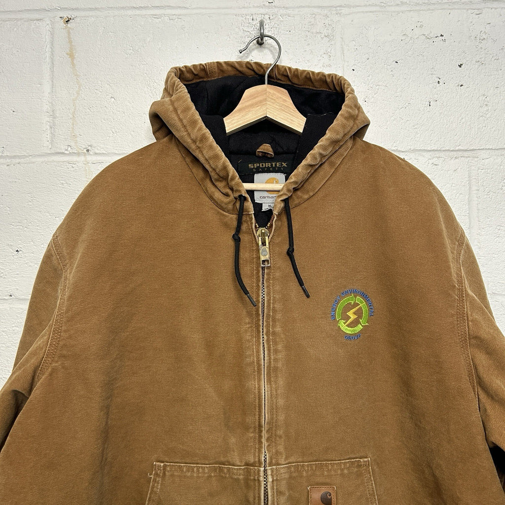 Carhartt Hooded Quilt-Lined Active Jacket “Brown” J130-211 Men’s X-Large