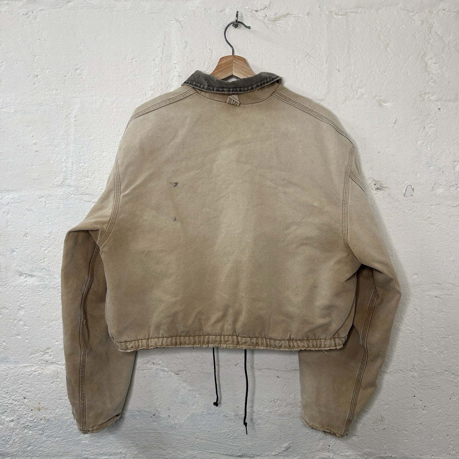 Vintage Carhartt Wool-Lined Cropped Duster Coat “Sand” Men’s Small