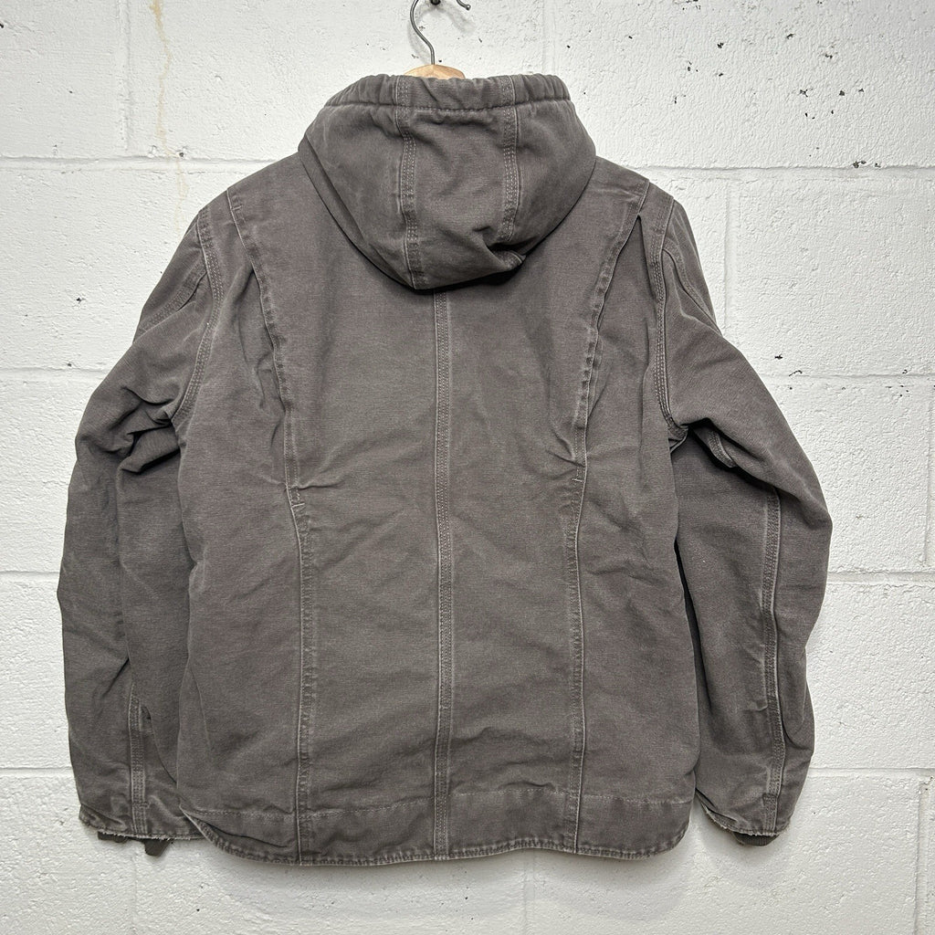 Y2K Carhartt Sherpa-Lined Hooded Detroit Jacket “Gray” WJ141-032 Women’s Medium