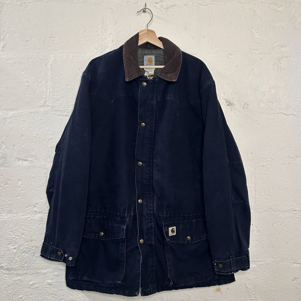 Vintage Carhartt Blanket-Lined Barn Jacket “Midnight Blue” C52 MDT Men’s Large