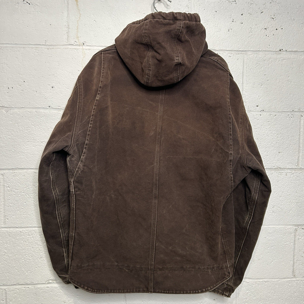 Vintage Carhartt Sherpa-Lined Hooded Detroit Jacket “Dark Brown” J141 DKB