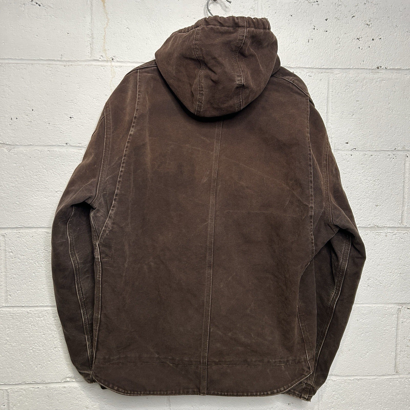 Vintage Carhartt Sherpa-Lined Hooded Detroit Jacket “Dark Brown” J141 DKB