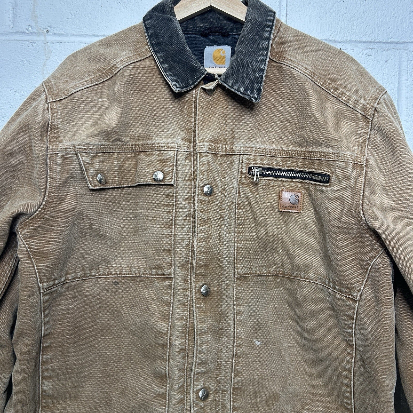 Y2K Carhartt Sandstone Multi-Pocket Jacket “Brown” J285 BRN Men’s Large