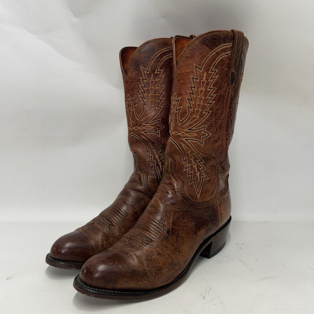 Vintage Lucchese 1883 Handmade Western Cowboy Clayton Boots “Brown” Men’s 10EE