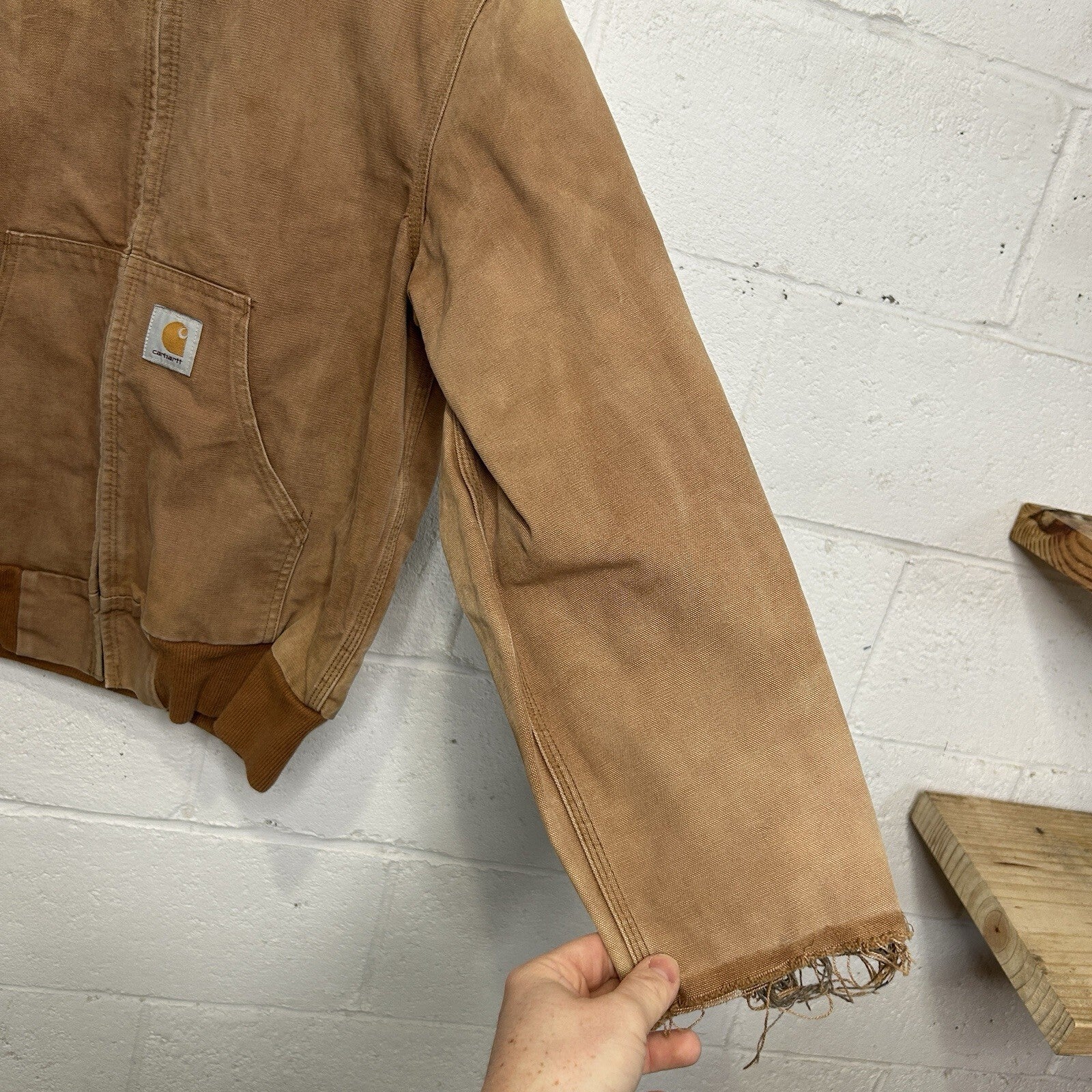 Vintage Carhartt Plaid-Lined Hooded Active Jacket “Brown” Men’s Small