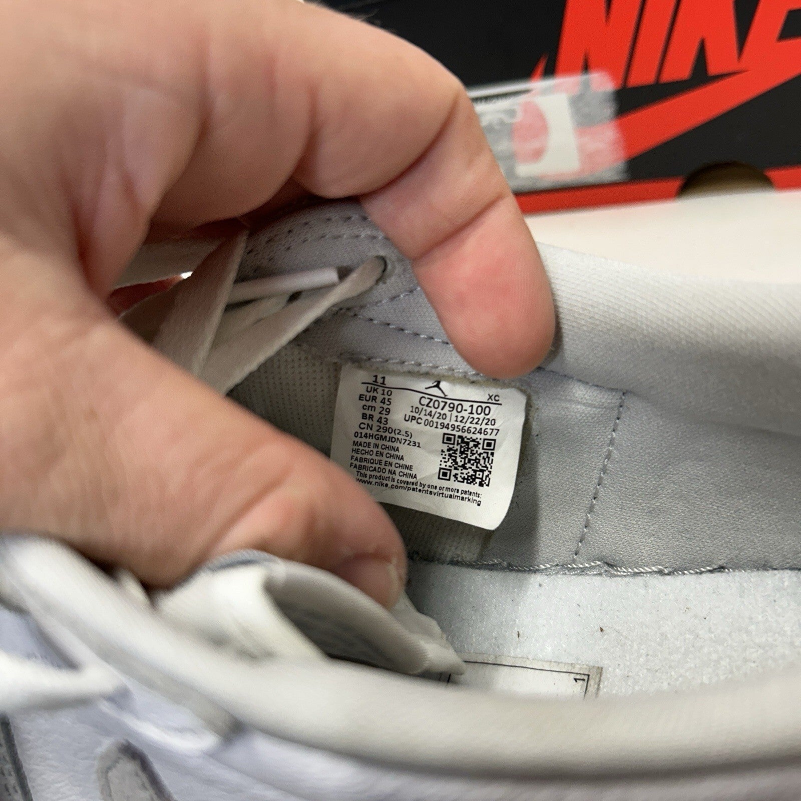 Nike Air Jordan 1 Low OG “Neutral Gray” 2021 CZ0790-100 Men’s 11 Worn