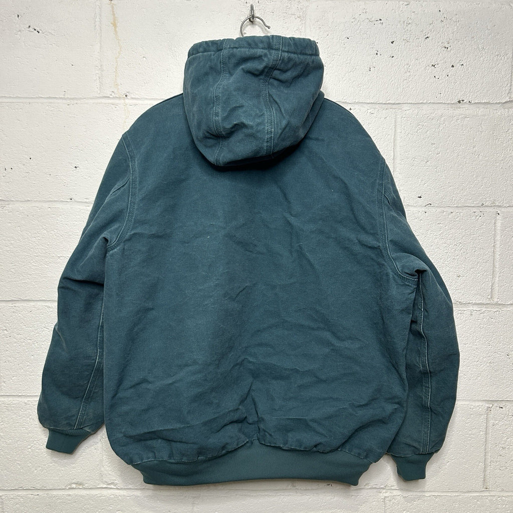 Y2K Carhartt Quilted Hooded Active Jacket “Dark Teal” WJ130-443 Women’s 2XL