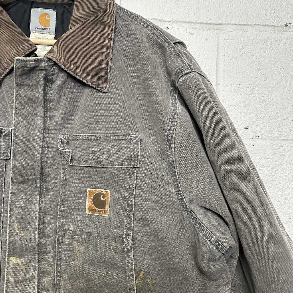 Vintage Carhartt Quilted Arctic Chore Jacket “Cement Grey” C26 CMT Men’s X-Large