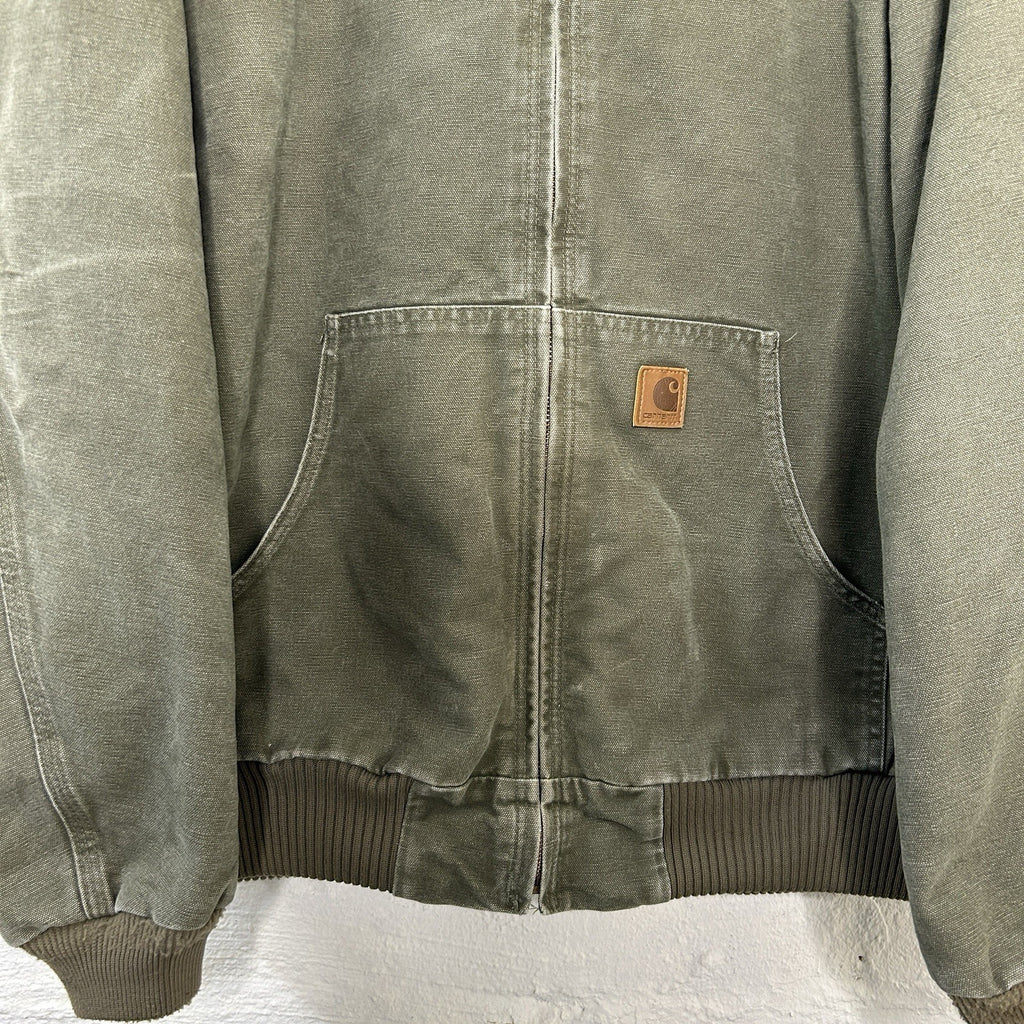Vintage Carhartt Hooded Active Jacket “Light Olive” J270 LOV Men’s X-Large