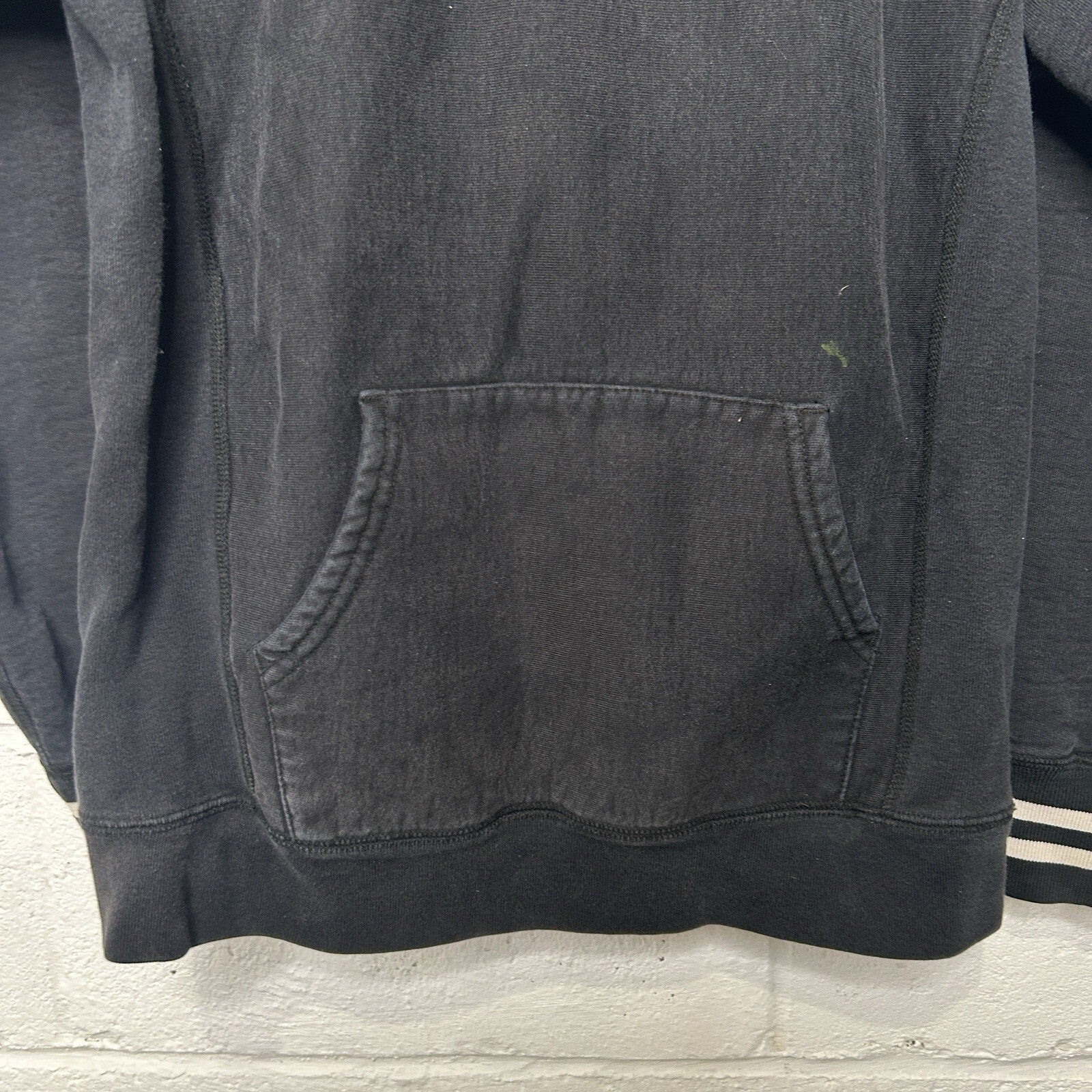 Supreme Black Embroidered Pullover Striped Hoodie “Black” Men’s Medium