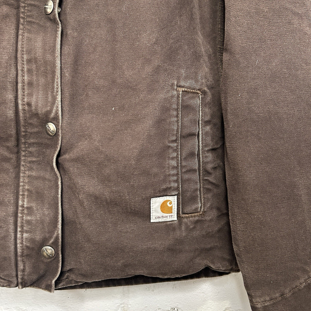 Y2K Carhartt Sandstone Sherpa Berkley Jacket “Dark Brown” 100657-201 Women’s XL