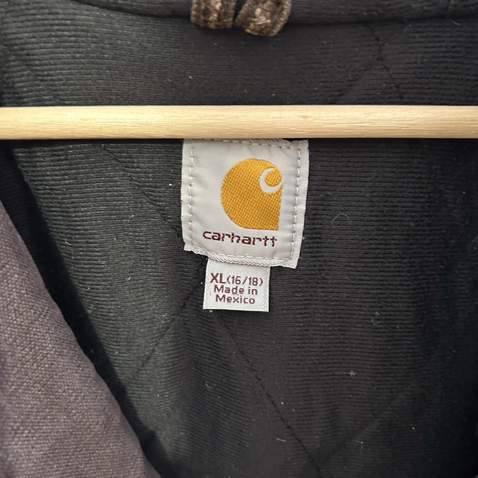 Y2K Carhartt Quilted Hooded Active Jacket “Dark Brown” WJ130 DKB Women’s XL
