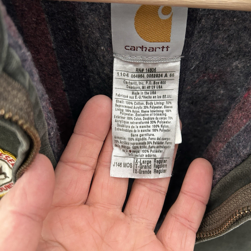 Vintage Carhartt Blanket-Lined Detroit Jacket “Moss” J146 MOS Men’s X-Large