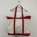 Vintage L.L. Bean Boat and Tote Canvas Large Long Handle Zipper-Top “Red White”