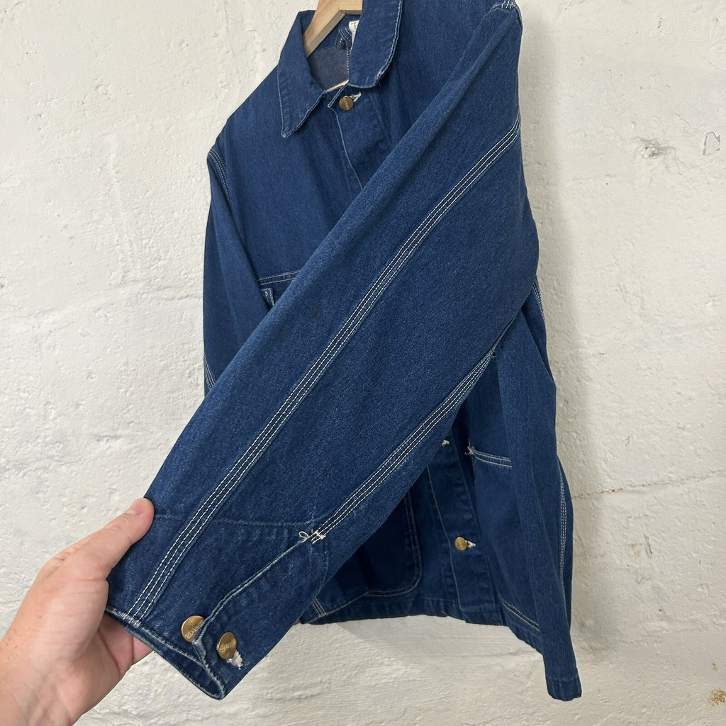Vintage Carhartt Unlined Denim Chore Coat “Darkstone” 8C Union Men’s 40/Small