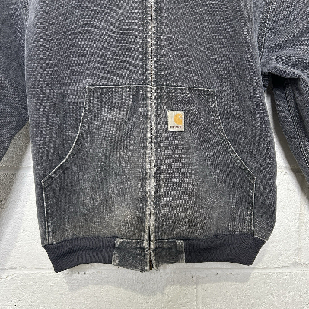 Vintage Carhartt Quilted Hooded Active Jacket “Petrol Gray” Y06 PTL Youth Large