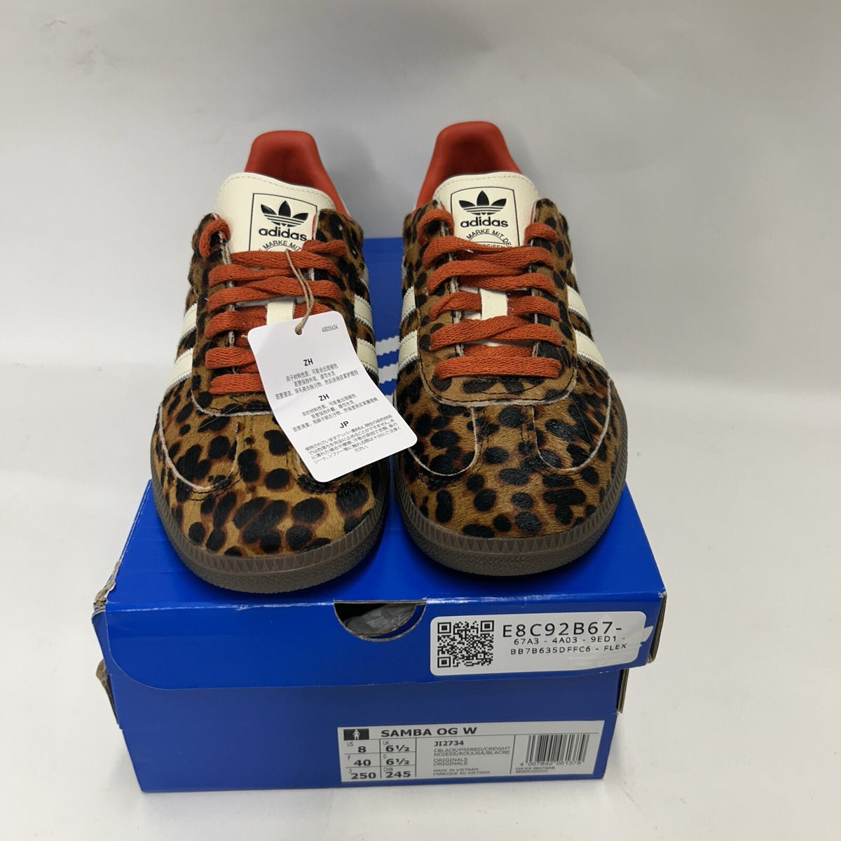 adidas Samba OG WMNS Leopard - “Preloved Red” JI2734 Women's 8 New