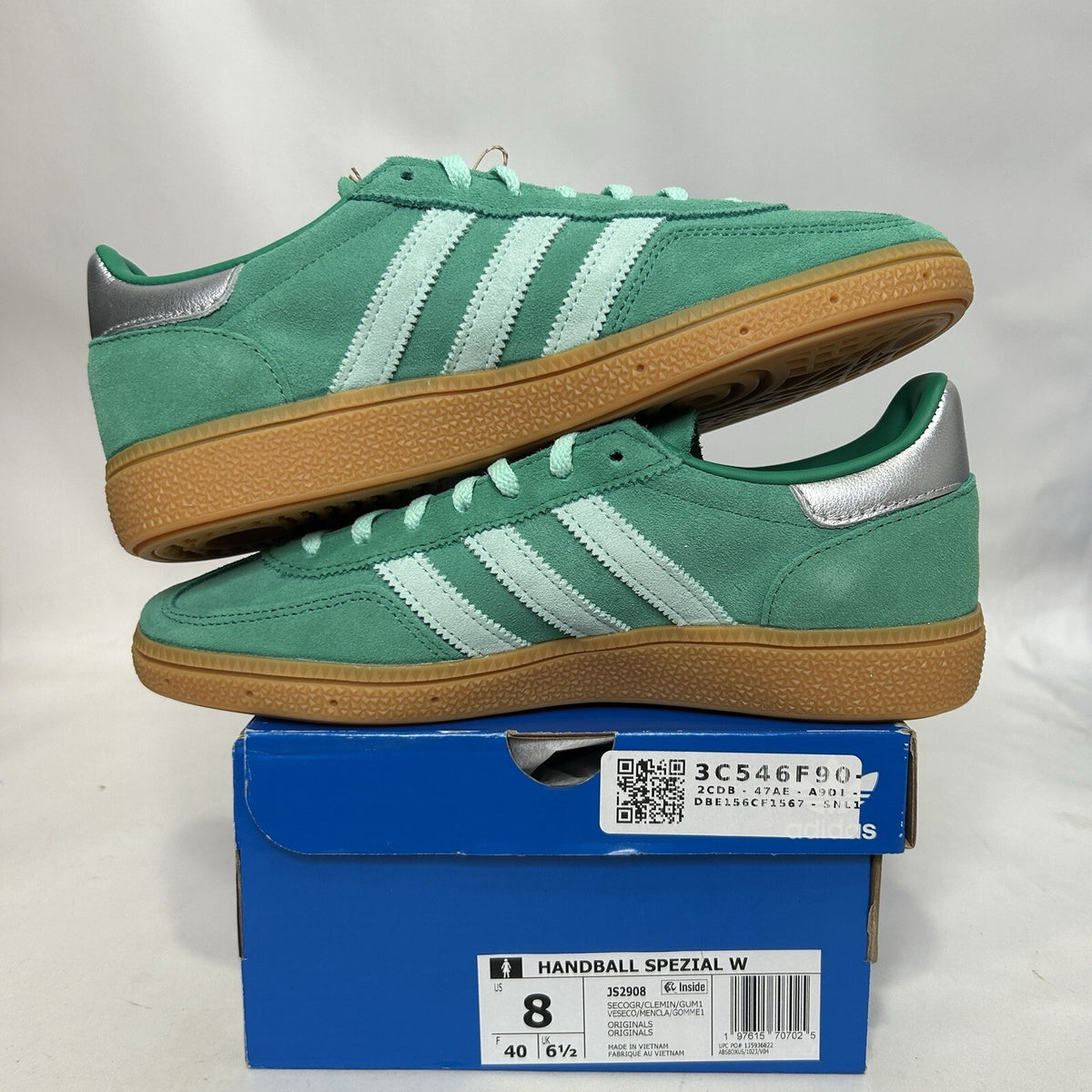 adidas Handball Spezial WMNS “Semi Court Green Silver” JS2908 Women’s 8 New