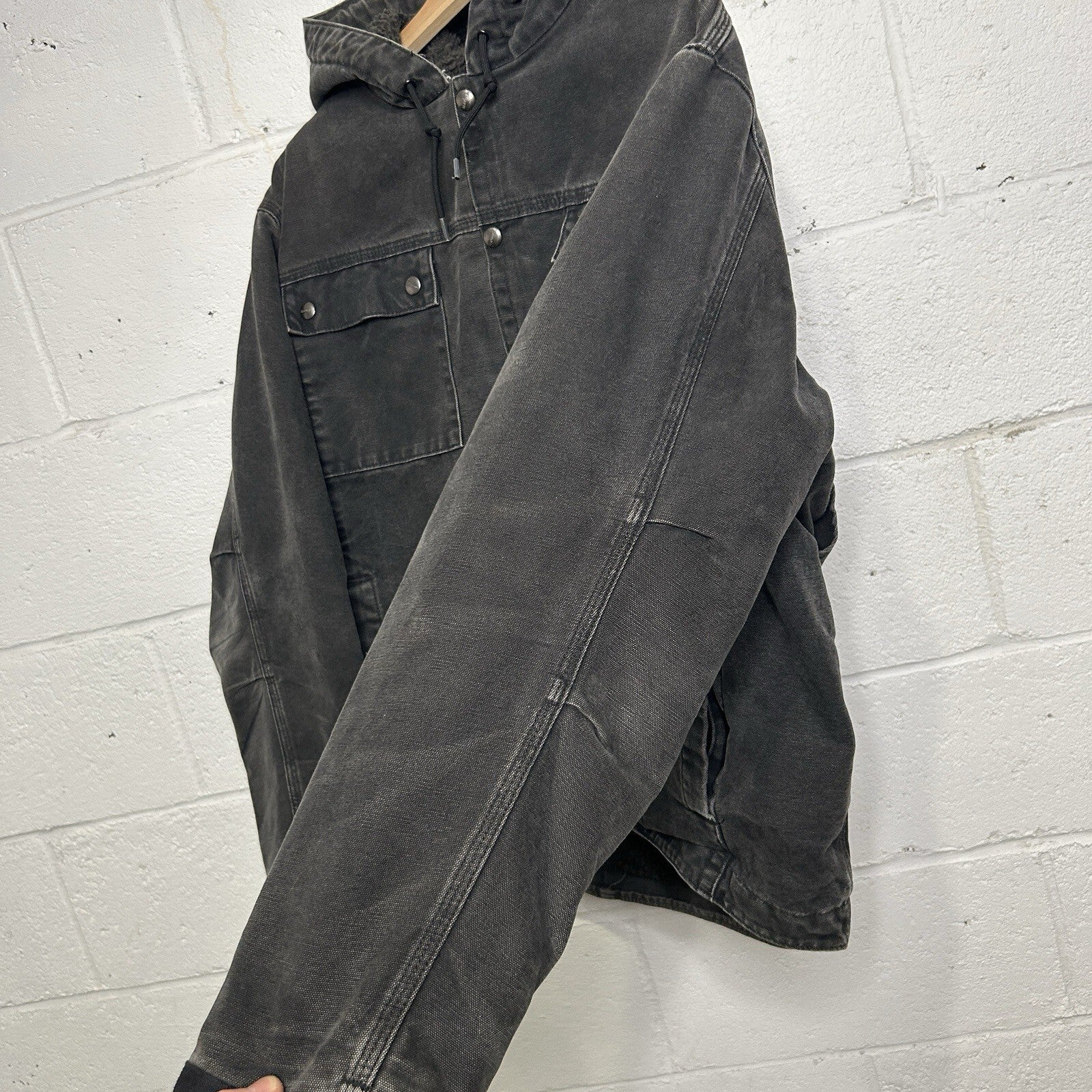 Y2K Carhartt Sandstone Hooded Multi-Pocket Jacket “Black” J284 BLK Men’s Large