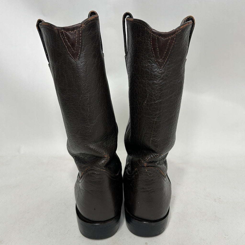 1960s Tony Lama Gold Label Exotic Water Buffalo Cowboy Boots “Espresso”