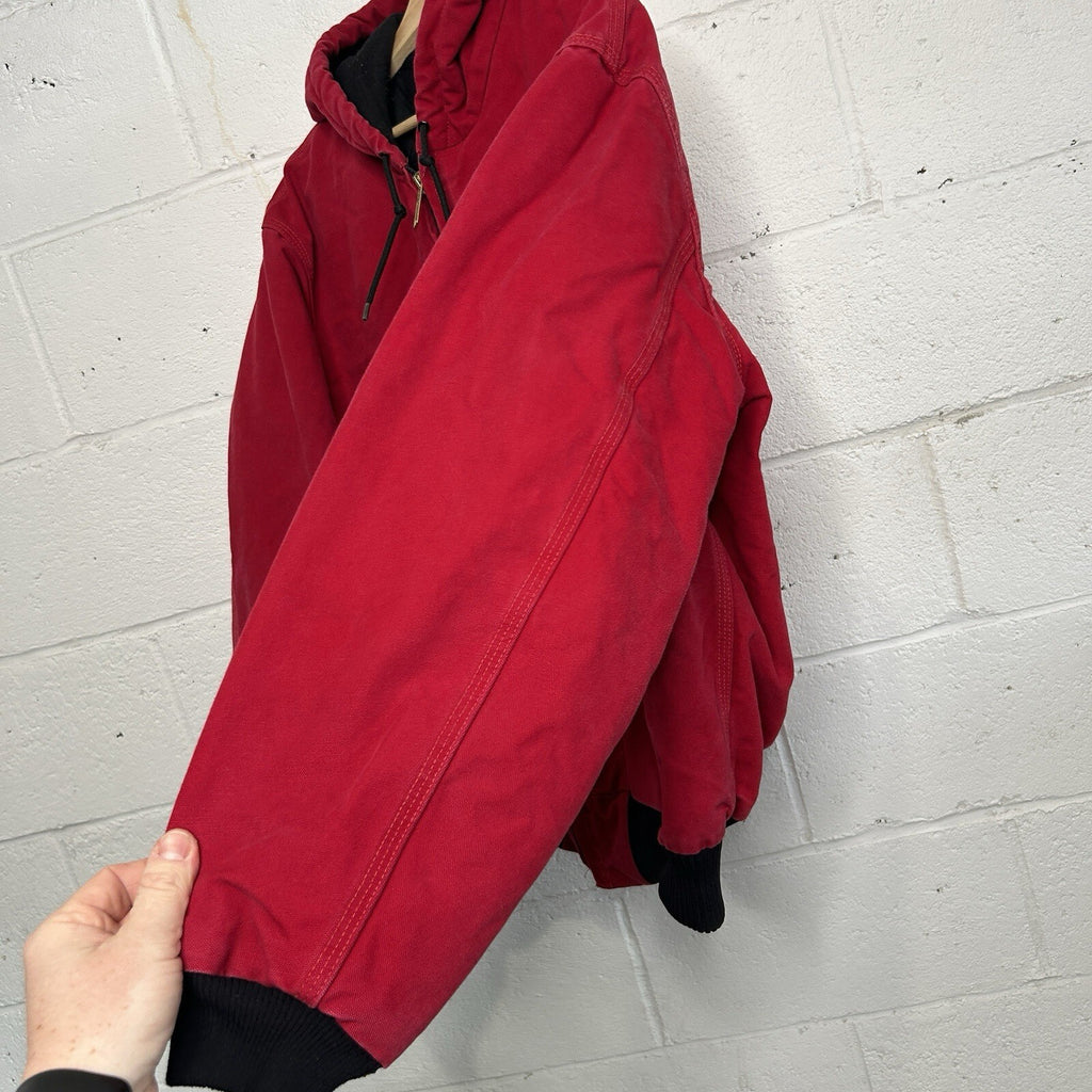 Vintage Carhartt Quilted Hooded Active Jacket “Red” J04 RED Men’s Large