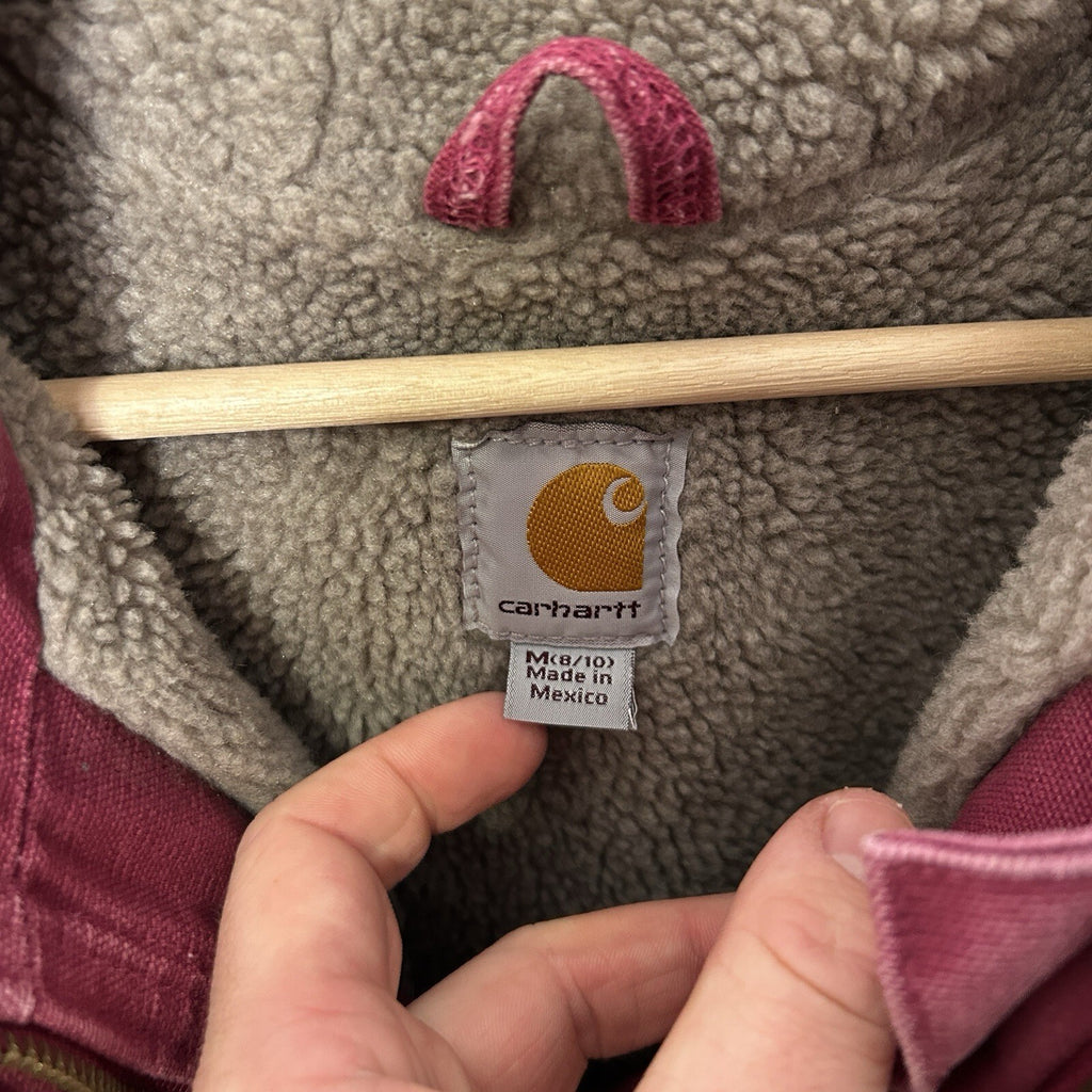 Y2K Carhartt Sherpa-Lined Sandstone Berkley Jacket “Merlot” 100657-648 Women’s M