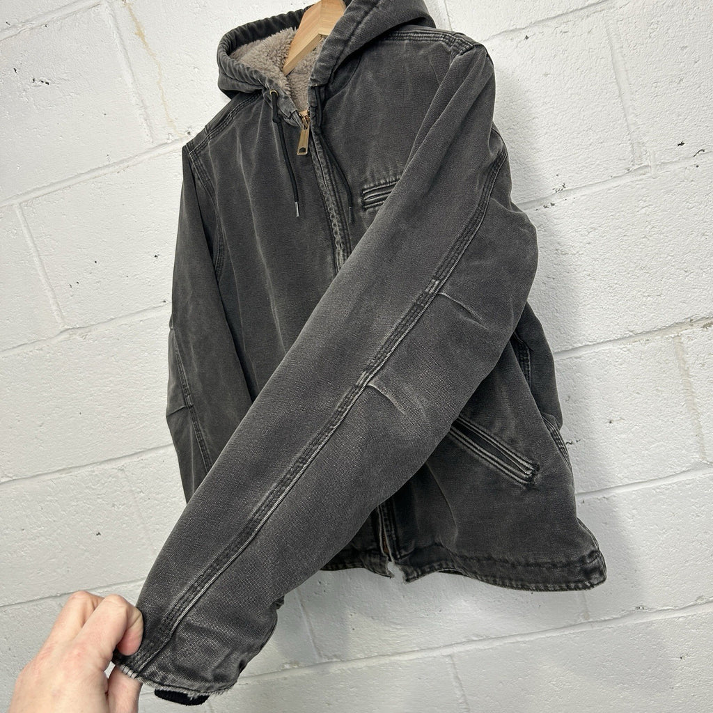 Y2K Carhartt Sherpa-Lined Hooded Detroit Jacket “Black” WJ141 BLK Women’s Medium