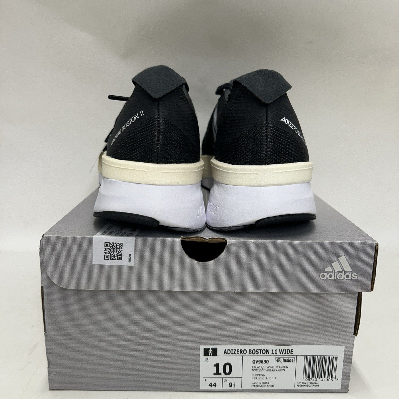Adidas Adizero Boston 11 Wide Running Shoes “Black White” GV9630 Men’s 10 New
