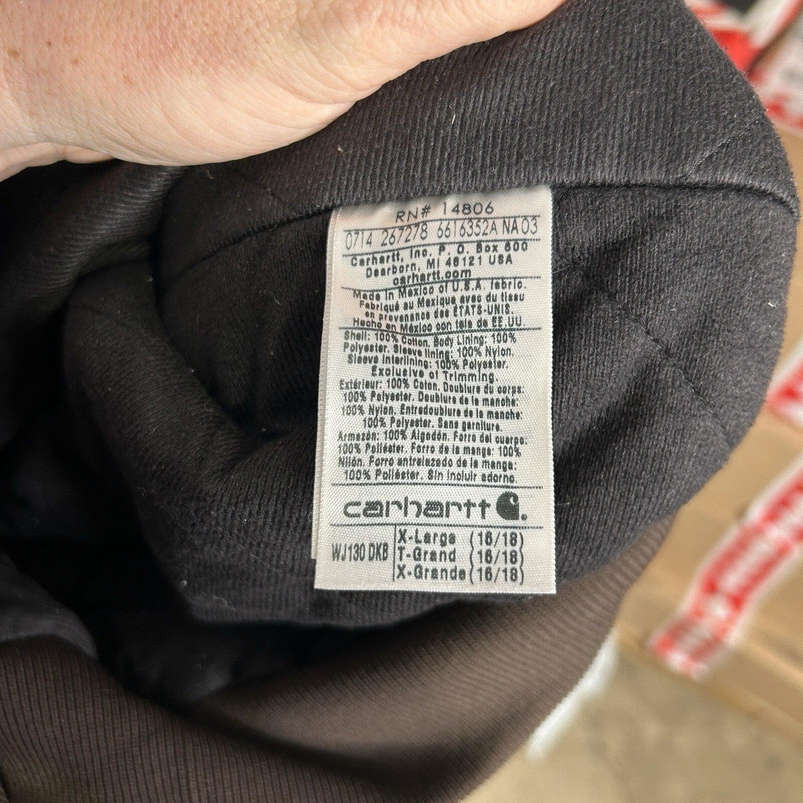 Y2K Carhartt Quilted Hooded Active Jacket “Dark Brown” WJ130 DKB Women’s XL