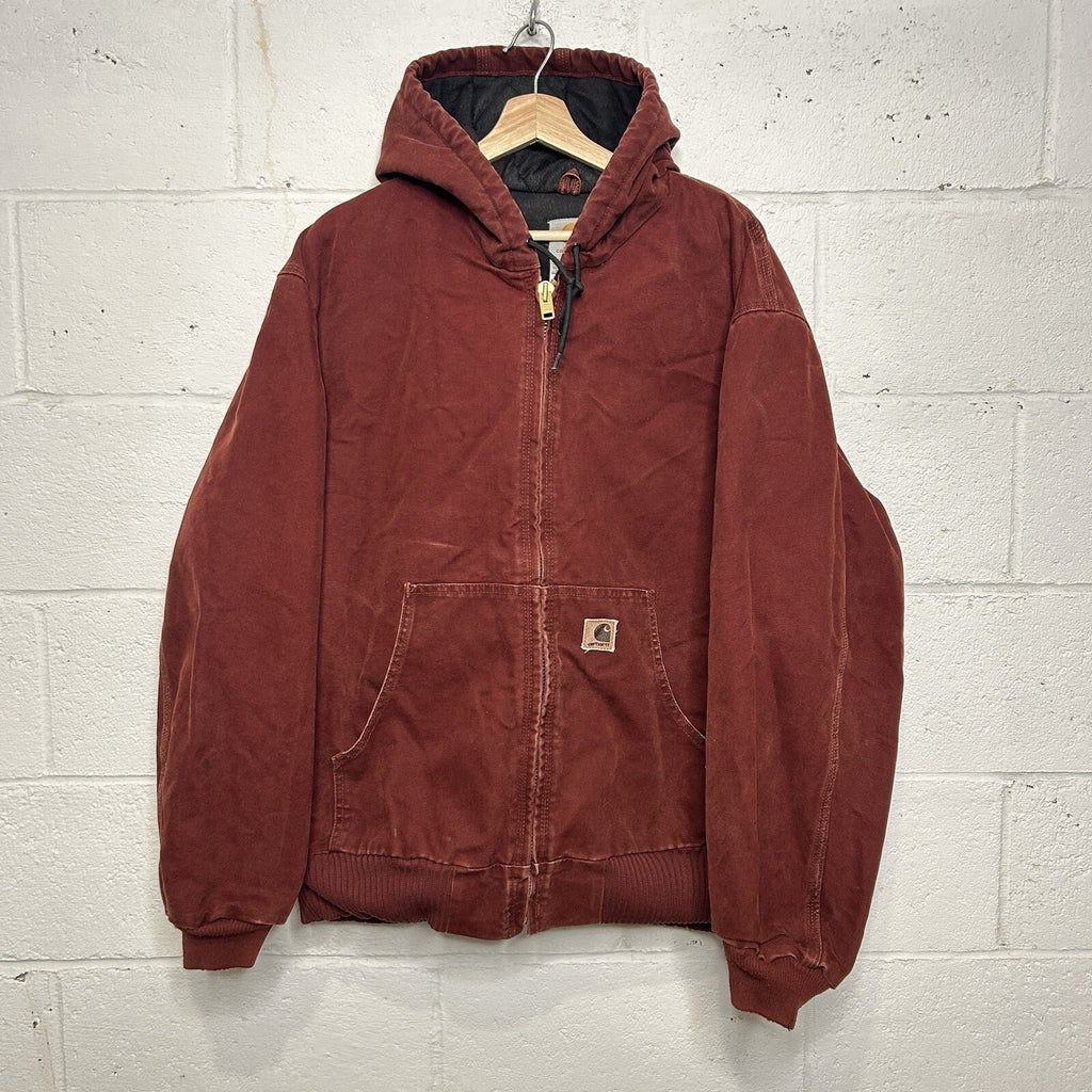 Vintage Carhartt Quilted Hooded Active Jacket “Clay Red” J130 CLY Men’s X-Large